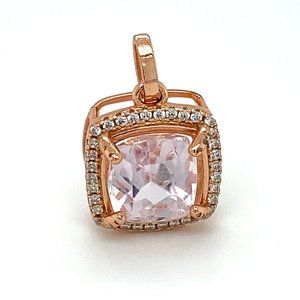 Pink Kunzite 6.50ct Rose Gold Solid Silver Pendant